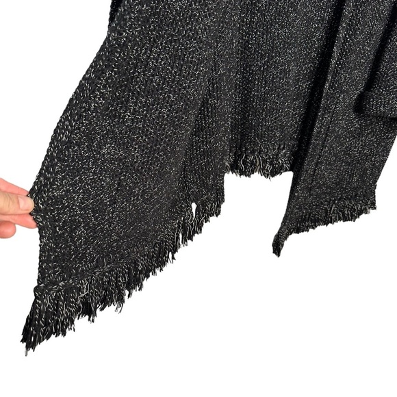 Madewell | Momento Fringe Chunky Marled Open Cardigan Black White Size Large - Picture 8 of 11